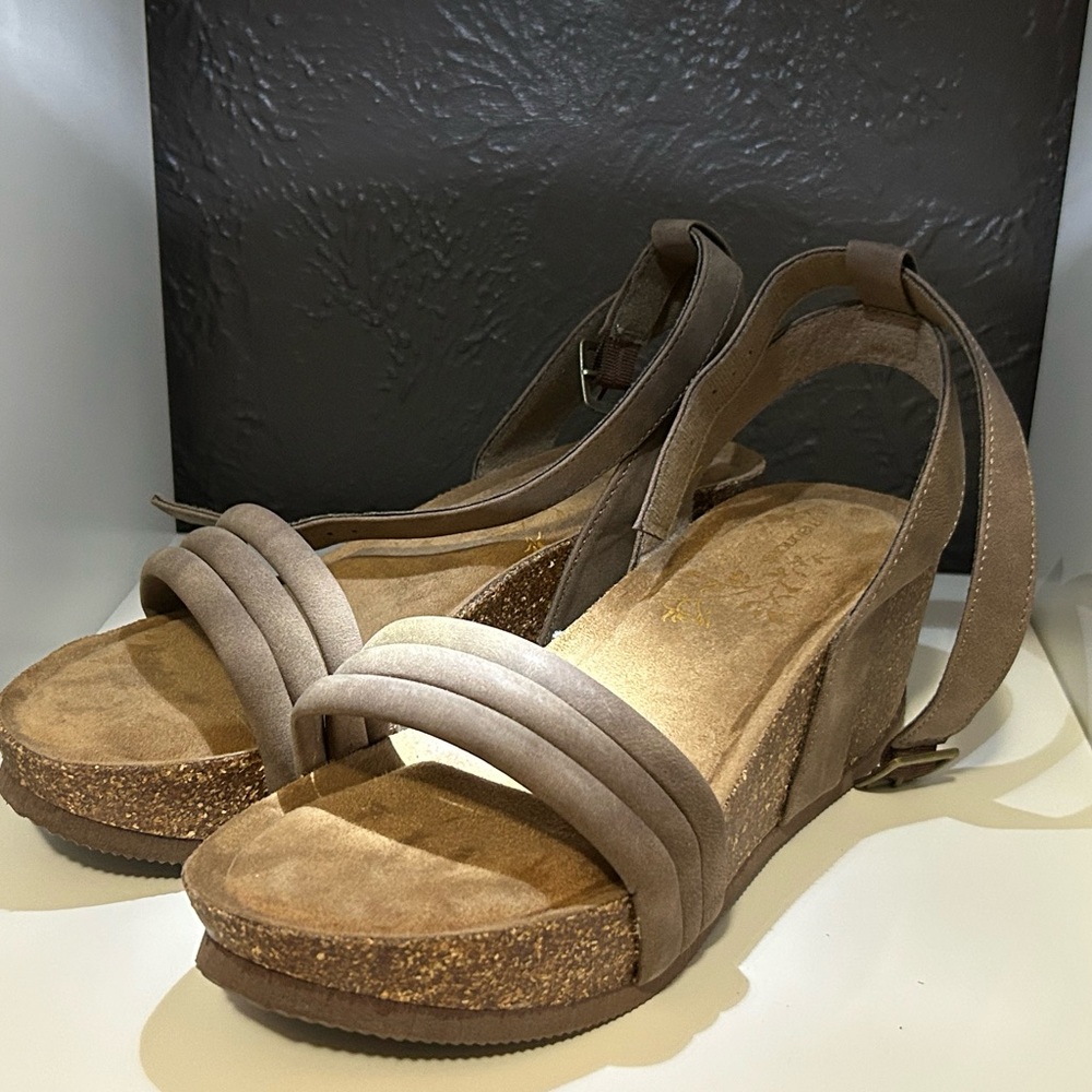 Maurices Taupe Wedge Sandals